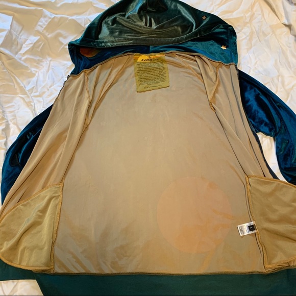 *SOLD* Aviator Nation Galaxy Velvet Hoodie Teal L - Picture 4 of 12